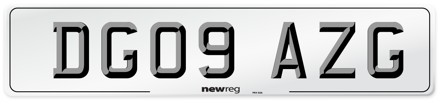 DG09 AZG Number Plate from New Reg